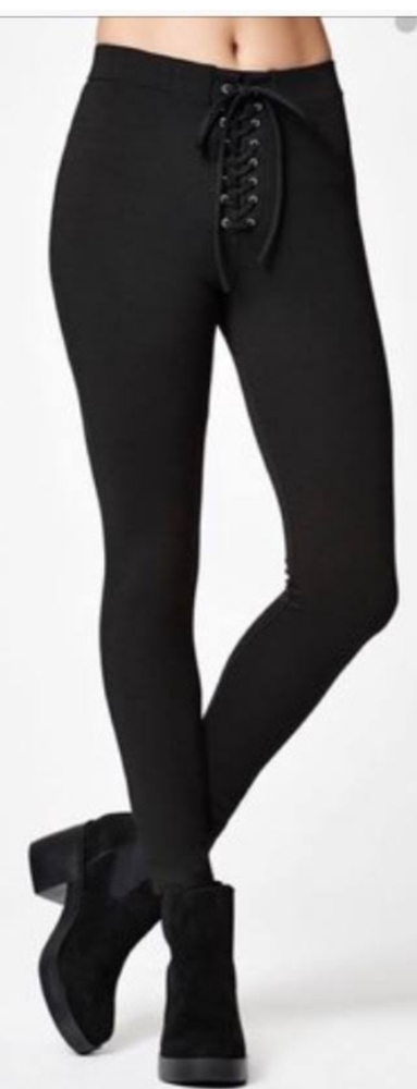 La Hearts Black Sz Small Pants Front Ties